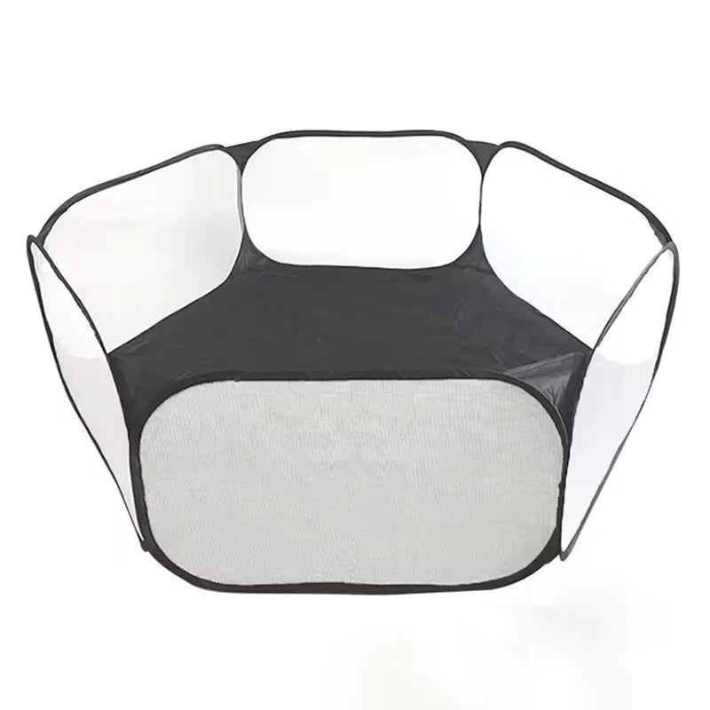Corral Portátil Transparente para Pequeños Animales - Parque Plegable para Erizos, Hámsters, Conejos y Cobayas