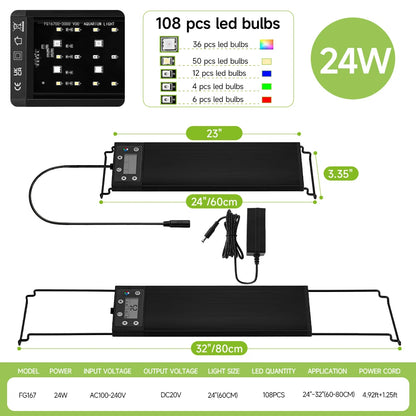 Lámpara LED Full Spectrum 24/7 💡 – Crecimiento de Plantas, IP68 (30-60 cm)