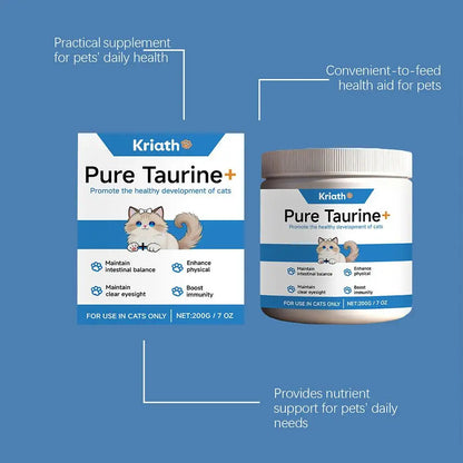 Taurina en Polvo 💛 – Salud Cardíaca, Visión y Pelo Suave para tu Gato