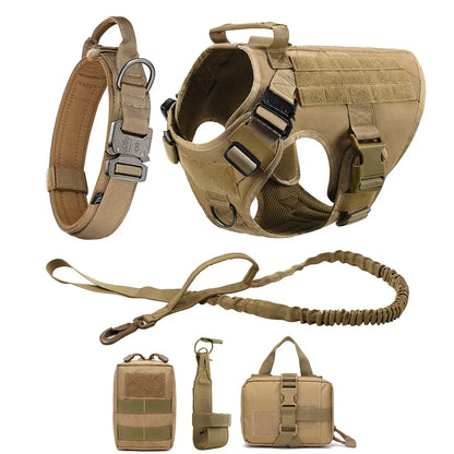 Arnés Táctico Militar 🎖️ – Bolsillos Molle, Incluye Correa y Collar para Perros