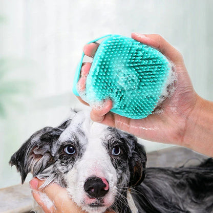 Cepillo Masajeador de Silicona 💆 – Para el Baño de Perros y Gatos