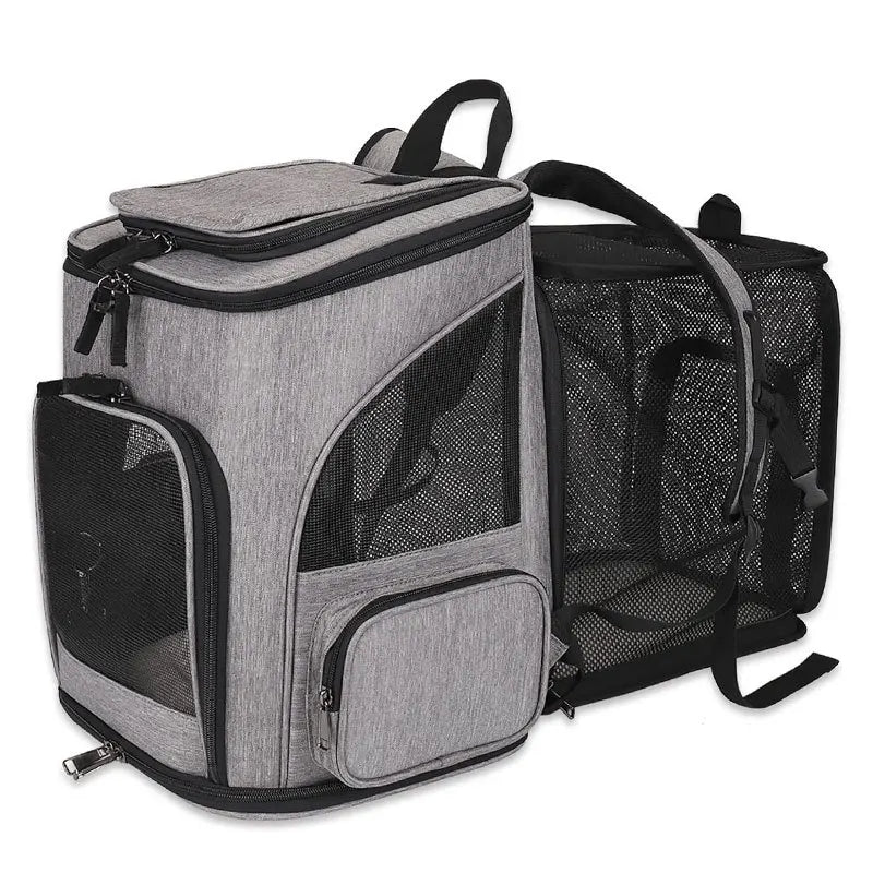 Mochila Transportín Expandible para Gatos y Perros hasta 8kg - Malla Transpirable