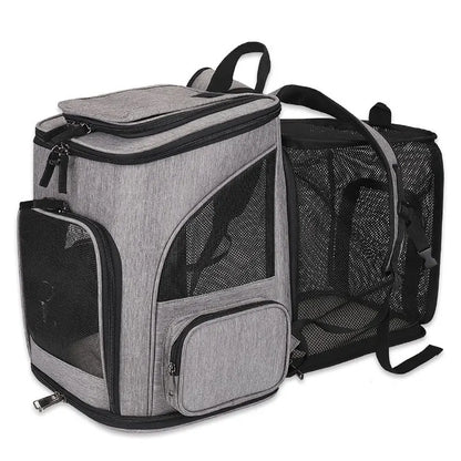 Mochila Transportín Expandible 🎒 – Malla Transpirable para Gatos y Perros Hasta 8 kg