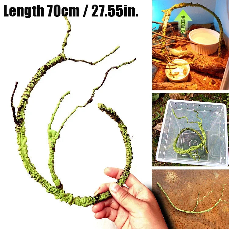 Enredadera Flexible para Reptiles - Ramas Artificiales de Selva para Terrario, Lagartos y Camaleones