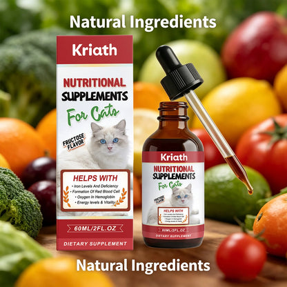 Gotas Nutricionales Kriath ⚡ – Energía, Vitalidad y Hierro para Gatos (60 ml)
