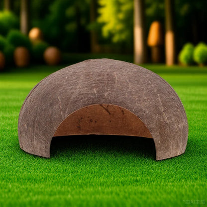 Escondite de Cáscara de Coco para Tortugas - Plataforma para Tomar el Sol y Decoración de Hábitat