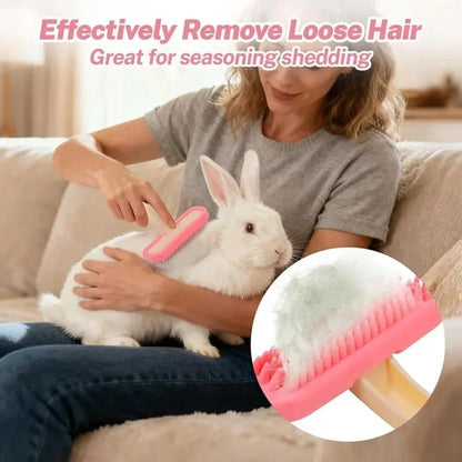 Peine de Silicona Portátil 🛁 – Herramienta de Aseo y Baño para Conejos y Cobayas