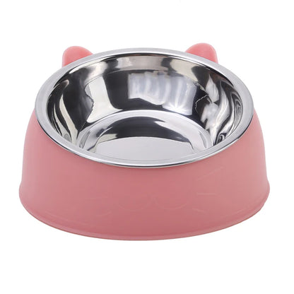 Cuenco de Acero Inoxidable Antideslizante 🥣 – Bowl Elevado 15° con Protección Cervical