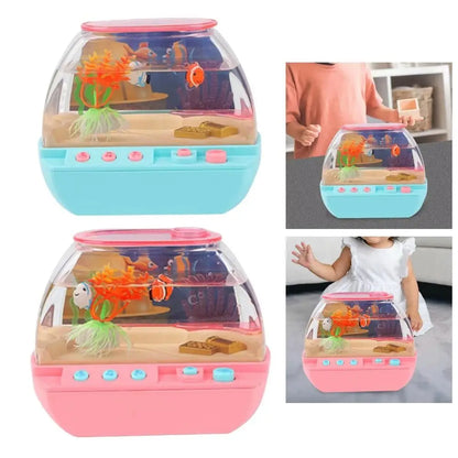 Acuario de Juguete Artificial con Música 🎵 – Mini Pecera Interactiva de Simulación