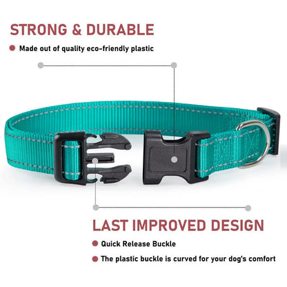 Collar Reflectante Ajustable 🌙 – Seguridad Extra en Paseos Nocturnos para Perros