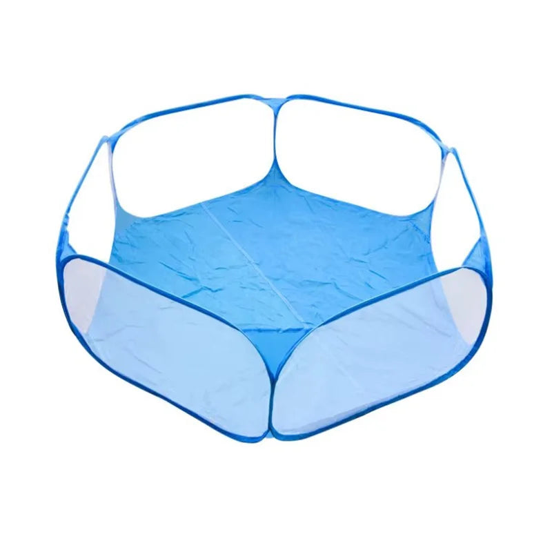 Corral Portátil Transparente para Pequeños Animales - Parque Plegable para Erizos, Hámsters, Conejos y Cobayas