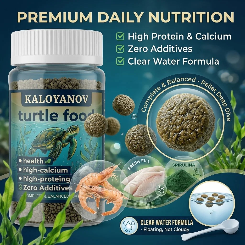Kit Premium de Cuidado para Tortugas - Cera Pulidora, Acondicionador de Agua y Alimento en Copos