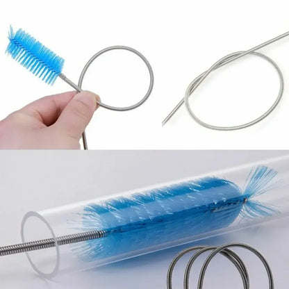 Cepillo Limpiador Flexible de Doble Extremo 🧹 – Acero Inoxidable para Tubos de Acuario