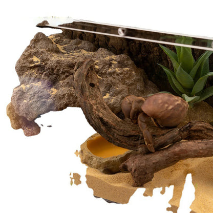 Cueva Escondite de Resina para Reptiles - Refugio Decorativo para Lagartos, Serpientes y Tortugas