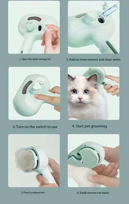 Peine Pulverizador de Agua Antiestático 💧 – Para Perros y Gatos