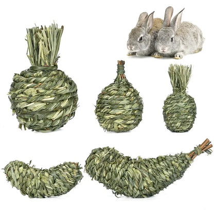 Juguete Masticable Tejido de Heno Timothy 🌾 – Anti-Aburrimiento para Conejos, Hámsters y Cobayas