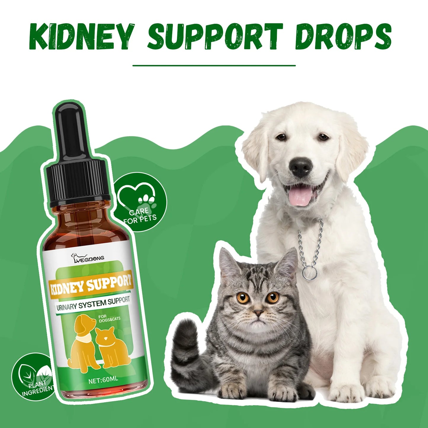 Suplemento Yegbong para Función Renal - Energía y Vitalidad para Gatos y Perros