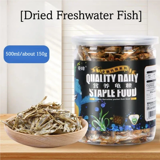 Alimento Natural Deshidratado de Pescado, Gamba y Gusano de la Harina para Peces, Tortugas y Reptiles