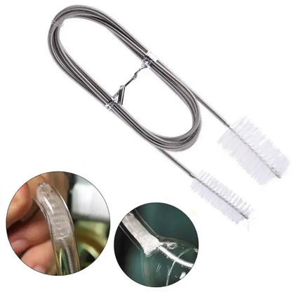 Cepillo Limpiador Flexible de Doble Extremo 🧹 – Acero Inoxidable para Tubos de Acuario