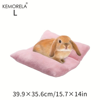 Kemorela Cama Cóncava 🐰 – Cojín Grueso de Peluche con Almohada de Algodón