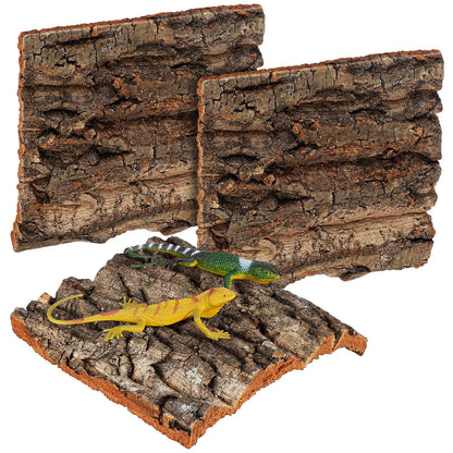 4 Piezas de Corteza de Corcho Segura 🌳 – Decoración de Fondo para Terrario de Lagartos y Geckos