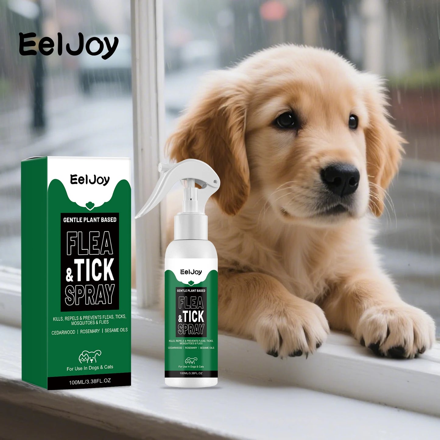 Spray Repelente de Pulgas y Garrapatas con Extractos Vegetales para Perros y Gatos