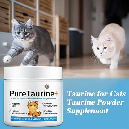 Taurina 99,9% Pura en Polvo 💛 – Suplemento para la Salud Cardíaca de tu Gato (200 g)
