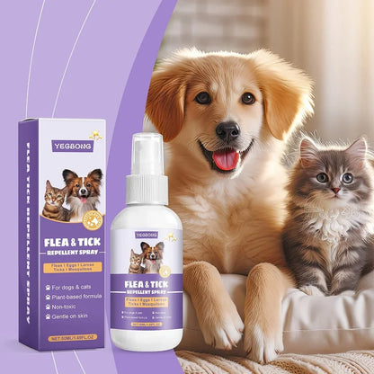 Yegbong Spray Repelente 🛡️ – Pulgas, Garrapatas y Ácaros para Perros y Gatos (50 ml)