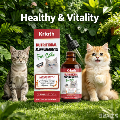 Gotas Nutricionales Kriath ⚡ – Energía, Vitalidad y Hierro para Gatos (60 ml)