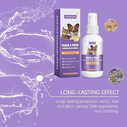 Yegbong Spray Repelente 🛡️ – Pulgas, Garrapatas y Ácaros para Perros y Gatos (50 ml)