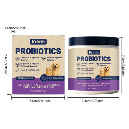 Probióticos en Polvo Sabor Pollo 🐔 – Suplemento Digestivo para Perros y Gatos (200 g)