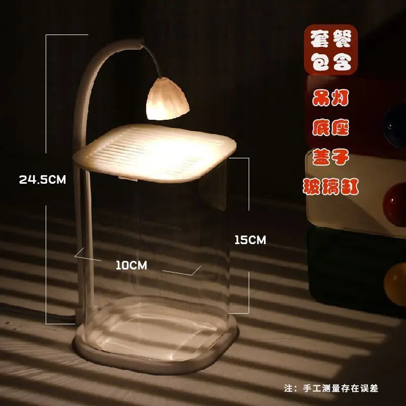 Pecera de Cristal Ultra Transparente para Betta - Acuario de Sobremesa Minimalista