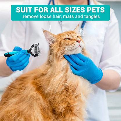 Peine Desenredante Profesional 🐾 – Cepillo Antinudos para Perros y Gatos