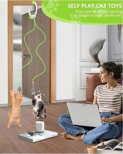 Juguete Colgante de Puerta 🚪 – Cinta Elástica con Muelle para Gatos