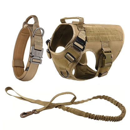 Arnés Táctico Militar 🎖️ – Bolsillos Molle, Incluye Correa y Collar para Perros
