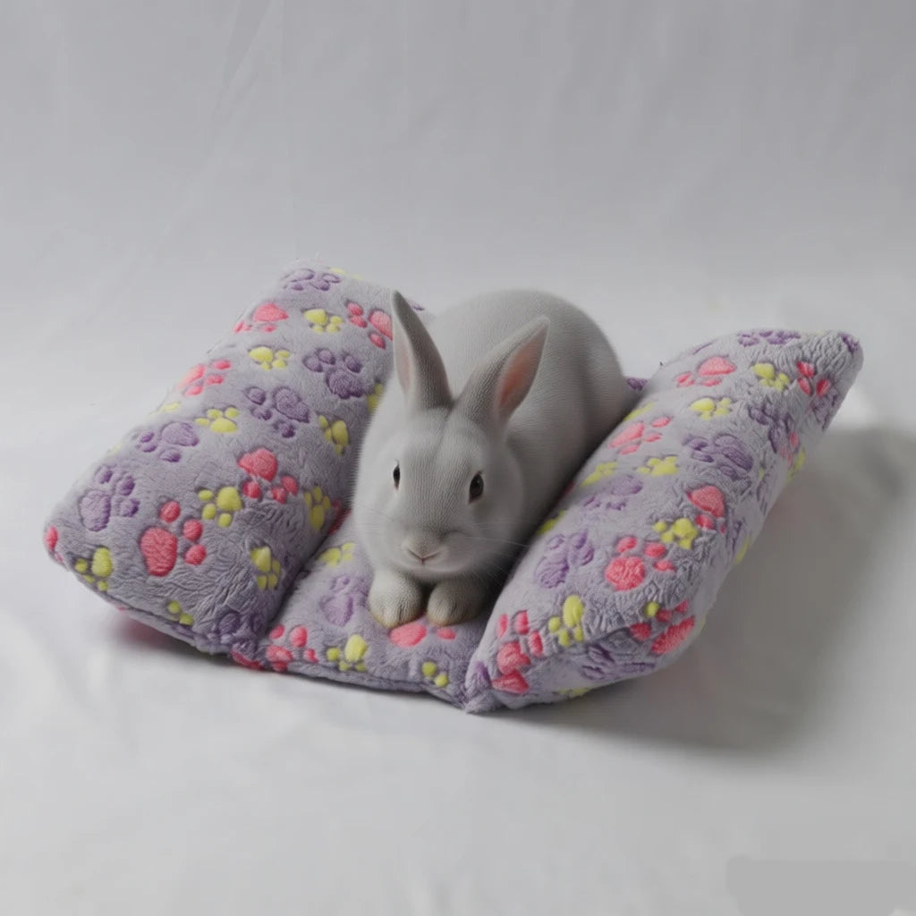 Cama Cóncava Acolchada para Conejos - Cojín Suave con Almohada Estilo Tumbona