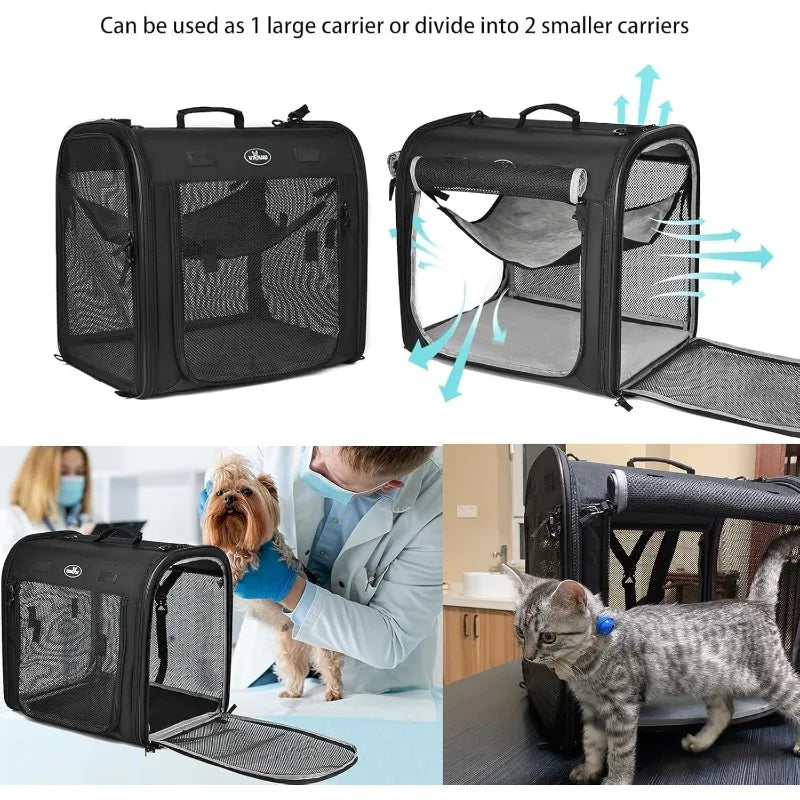 Wakytu Caja de Transporte 2 en 1 Plegable para Gatos - Uso en Coche