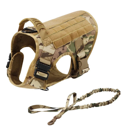 Arnés Táctico Militar 🎖️ – Bolsillos Molle, Incluye Correa y Collar para Perros